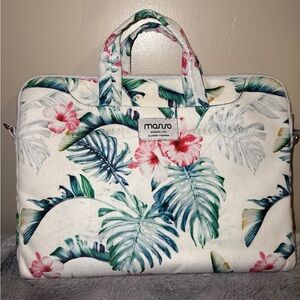 2/$35 Mosiso 13” Padded Laptop Bag Floral Design 3 Utility Pockets microfiber